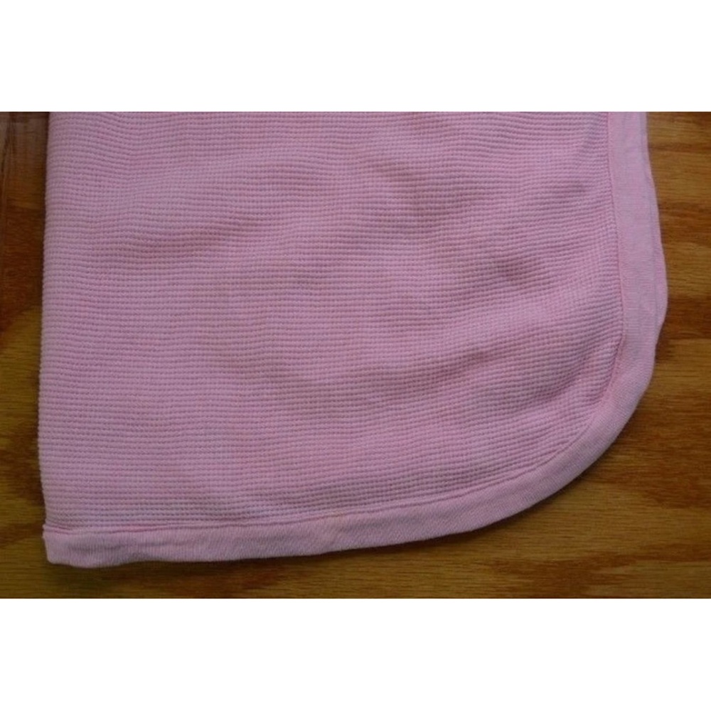 Parent's Choice Solid Pink Thermal Baby Blanket Waffle Weave Security Lovey
